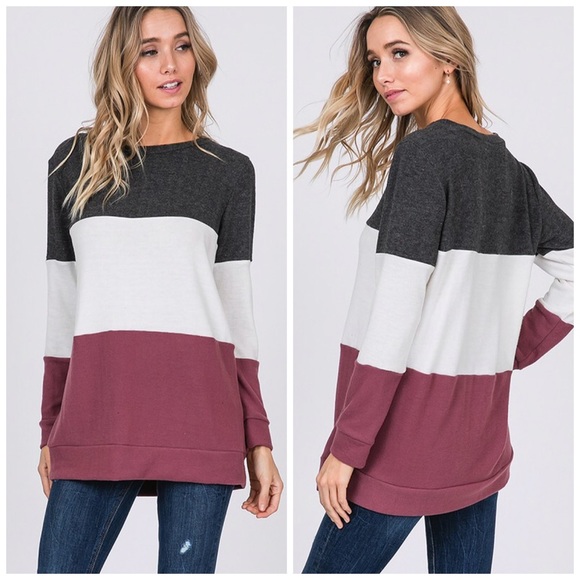 LAST 1! 🛍 Cozy Color Block Tunic Sweatshirt! - Picture 4 of 5